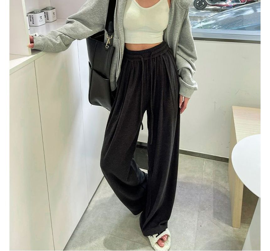 Everose - Effen losse joggingbroek met trekkoord in de taille