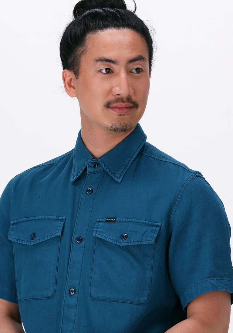 G-STAR RAW petrol g-star raw casual overhemd marine slim shirt s\s