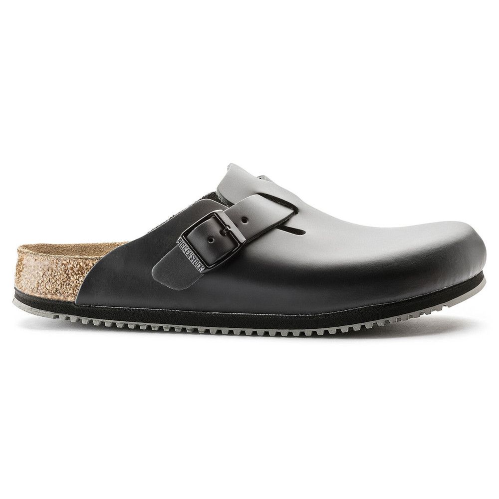Birkenstock Clog Boston Super Grip, Naturleder, Weite schmal, Schuhe