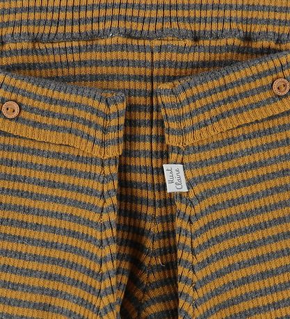Hust and Claire Leggings - Lolly - Strik - M?rkegr?/Karrygul m.