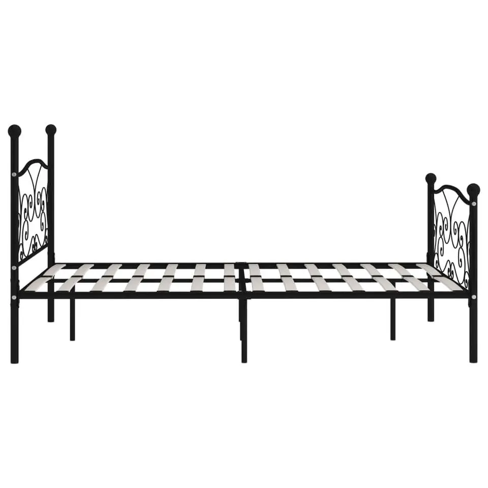 vidaXL - Bed frame met lattenbodem - Zwart - Metaal - 140x200 cm