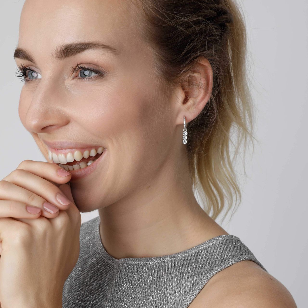 Zilveren oorbelhanger geboortesteen Mix&Match