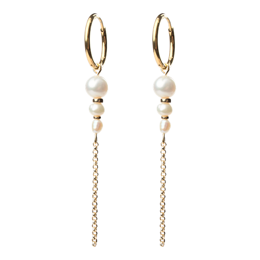 Friihof Siig Julie White Pearls Øreringe, Guld