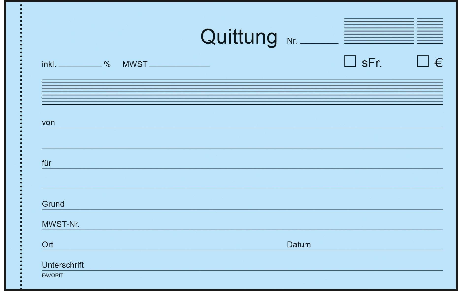 Durchschreibebuch A6 Quittungen, 50 x 2 BlattQuittungs-Buch