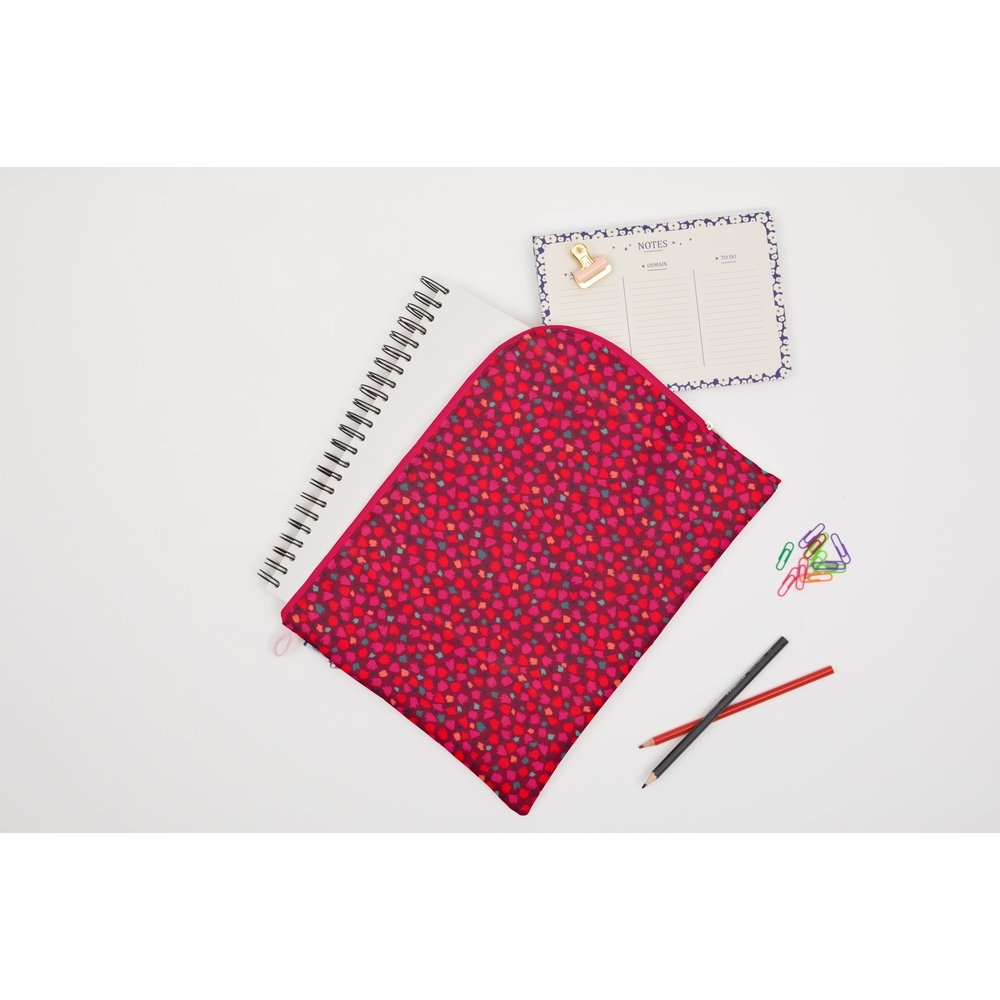 Protège Documents A4 Pompons Cerise