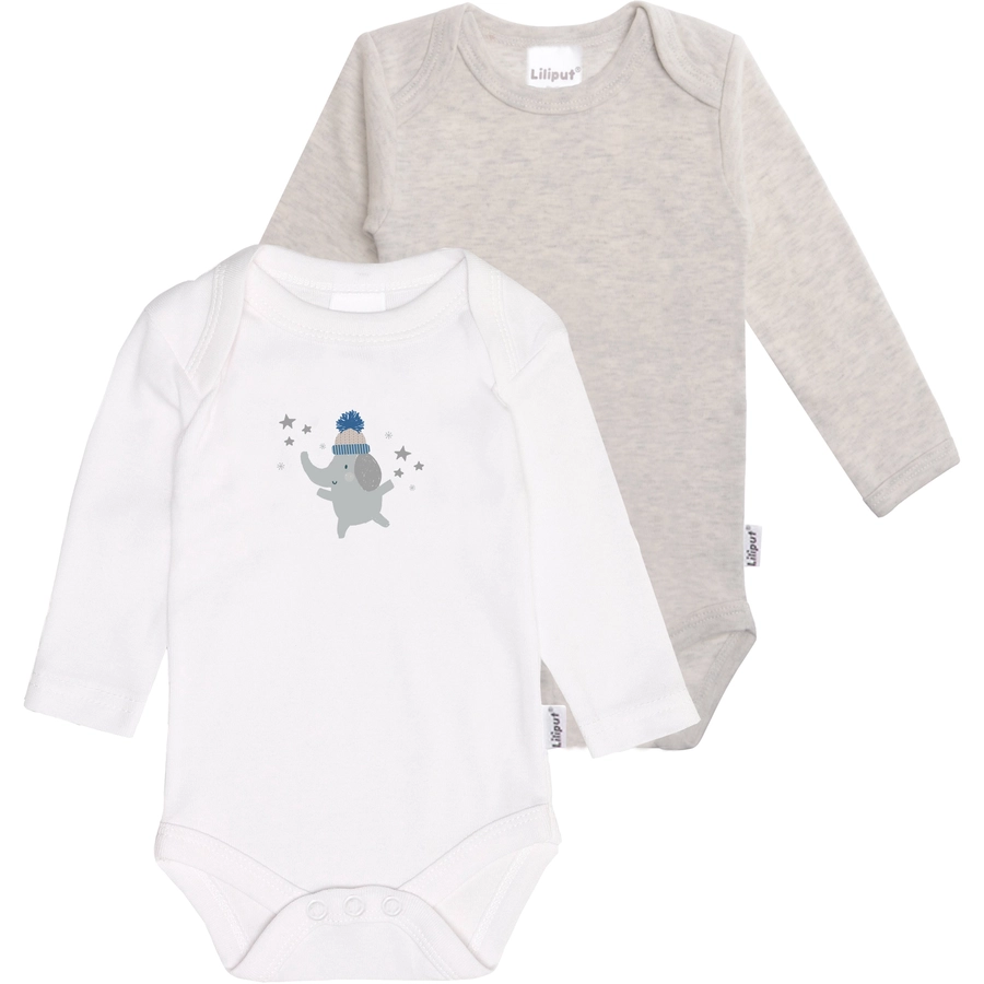 Liliput Langarmbody (Set, 2-tlg.) grau-weiss