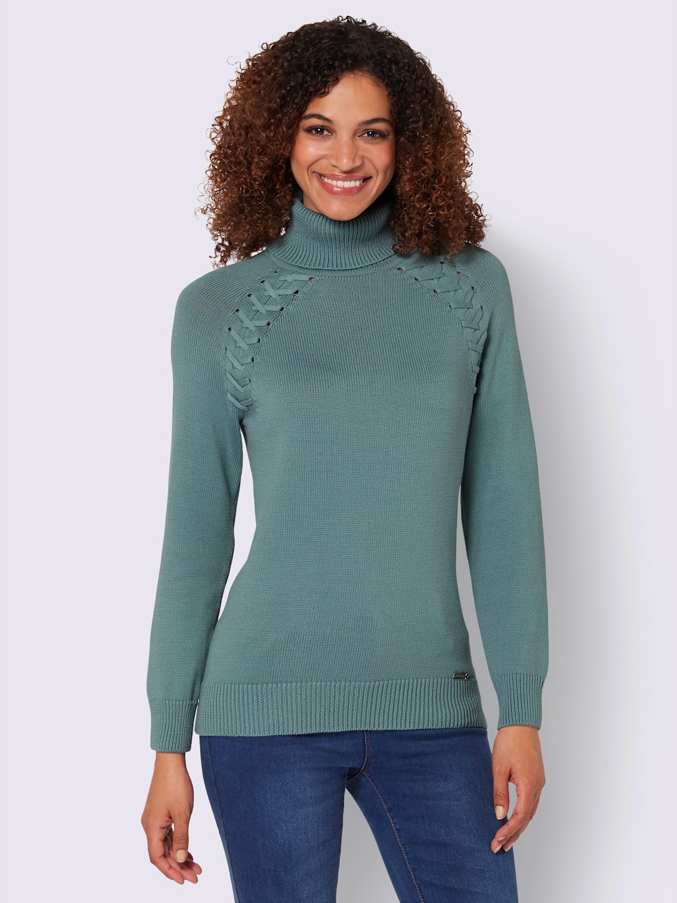 Pull à col roulé pur coton