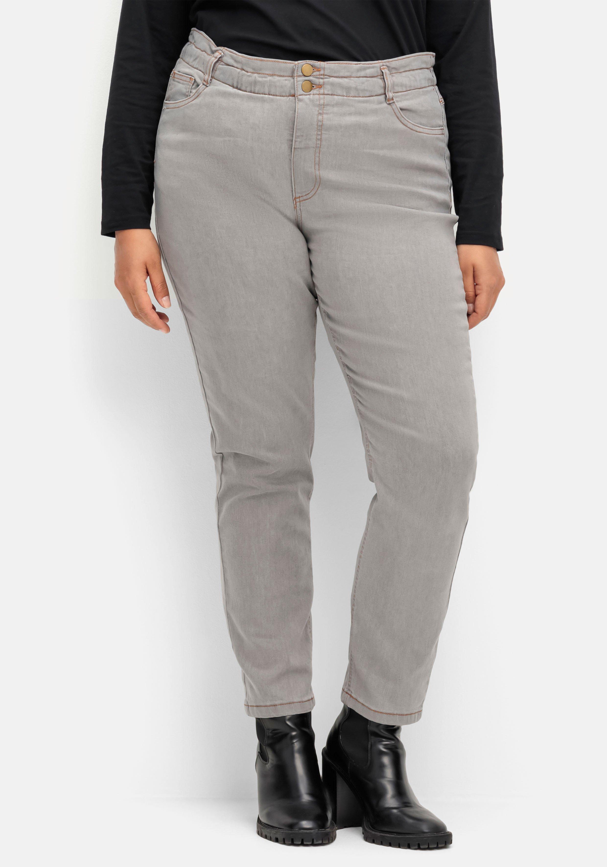 Gerade Jeans im extrahohen Paperbag-Schnitt