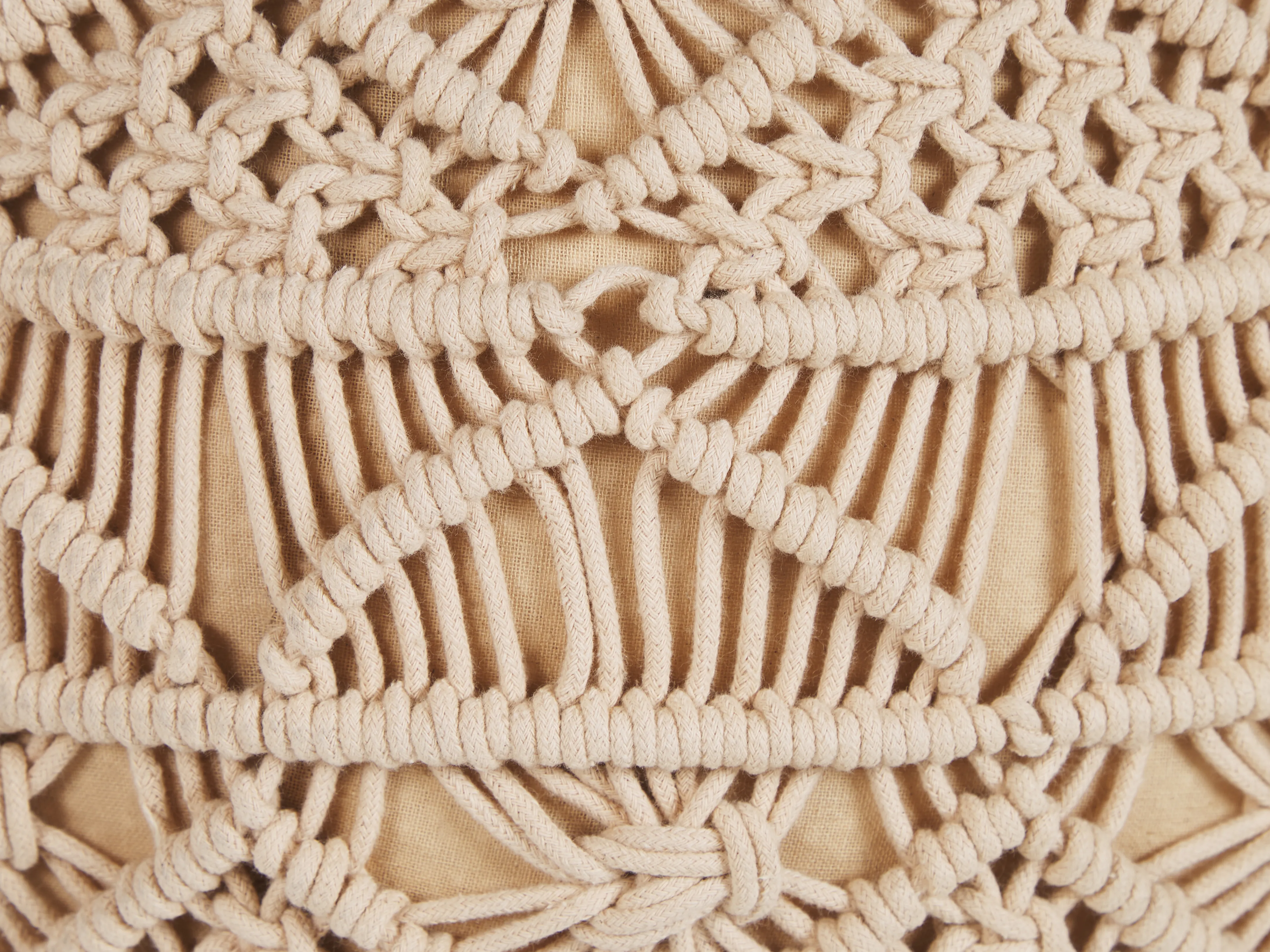 Poef Macramé KAYSERI Katoen Beige