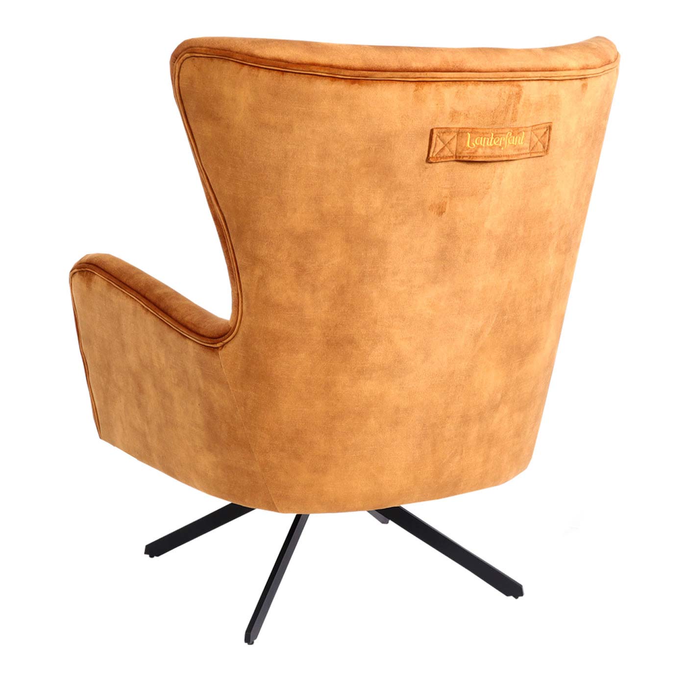 Lounge-Sessel MCW-L63, Cocktailsessel Polstersessel Relaxsessel, drehbar, vintage Samt Metall ~ gold-braun