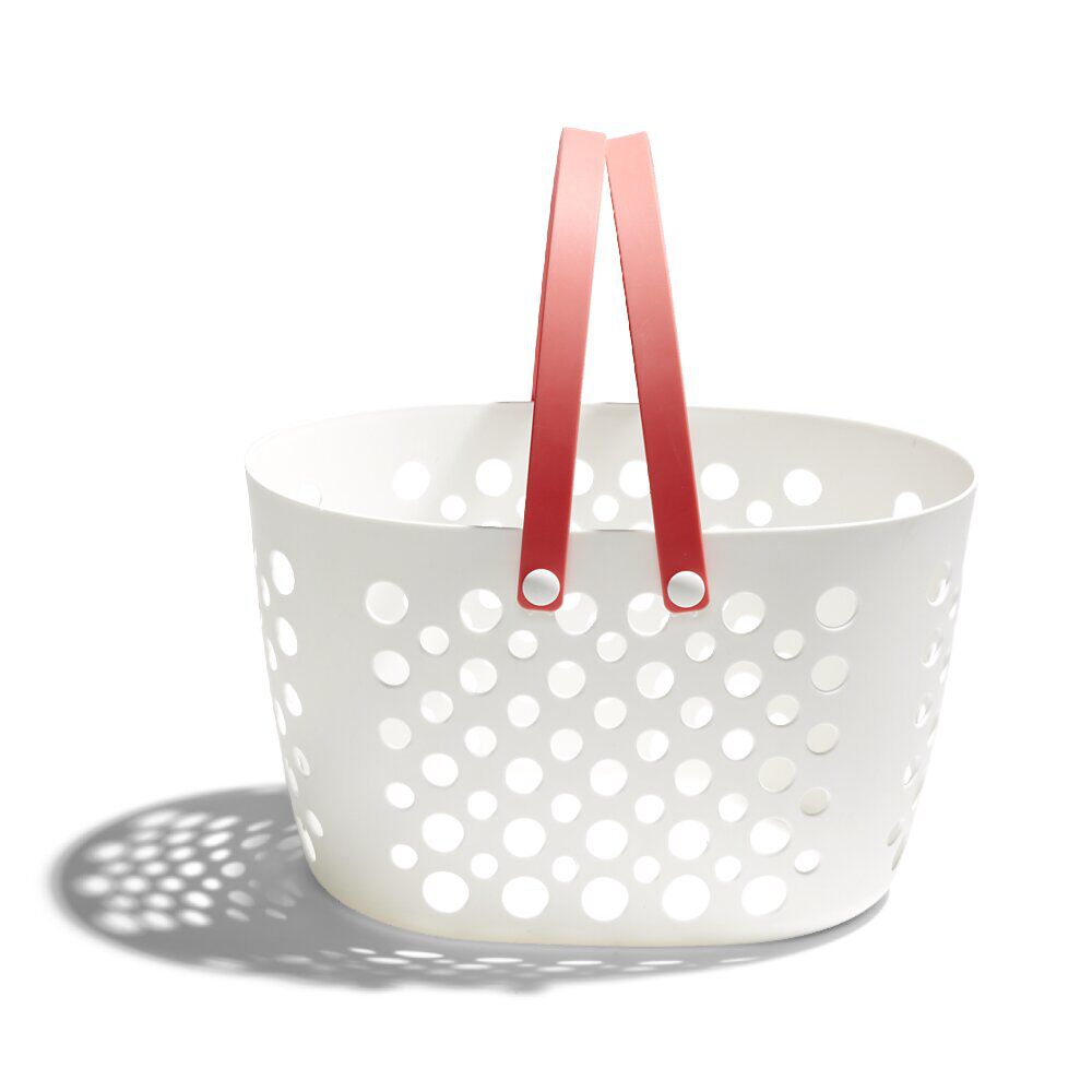 Panier de rangement plastique blanc ajouré 31x21xH19cm - 3 modèles