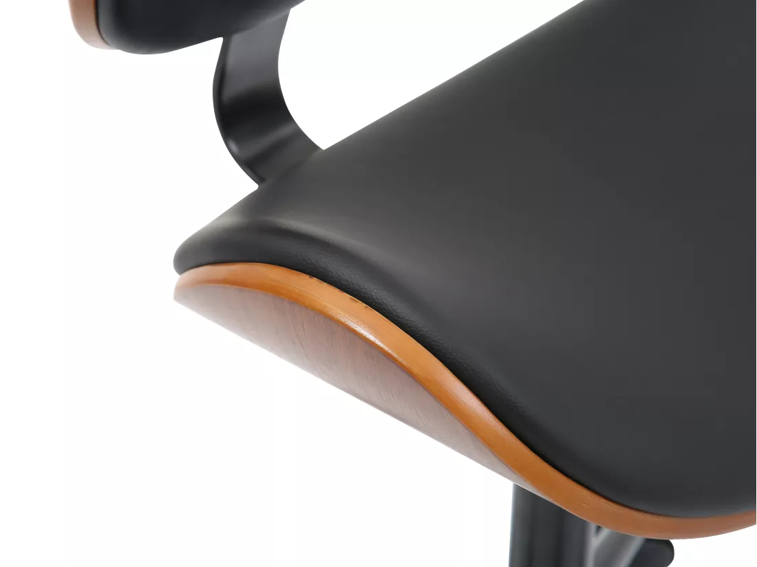 Chaise de bureau - Simili - Noir et naturel - Hauteur ajustable - MONTENEGRO