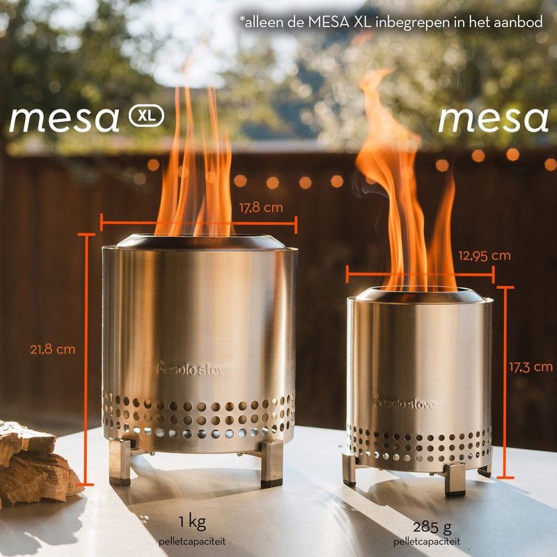 Solo Stove - Mesa XL - Vuurkorf - Grijs - 21,8 x 17,8 cm - Rookarm