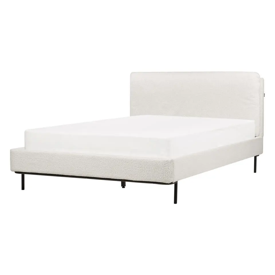 CORIO - Tweepersoonsbed - Wit - 140 x 200 cm - Bouclé