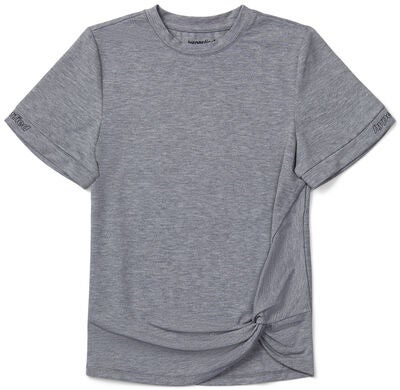 Hyperfied Jersey Knot Logo Top, Grey Melange