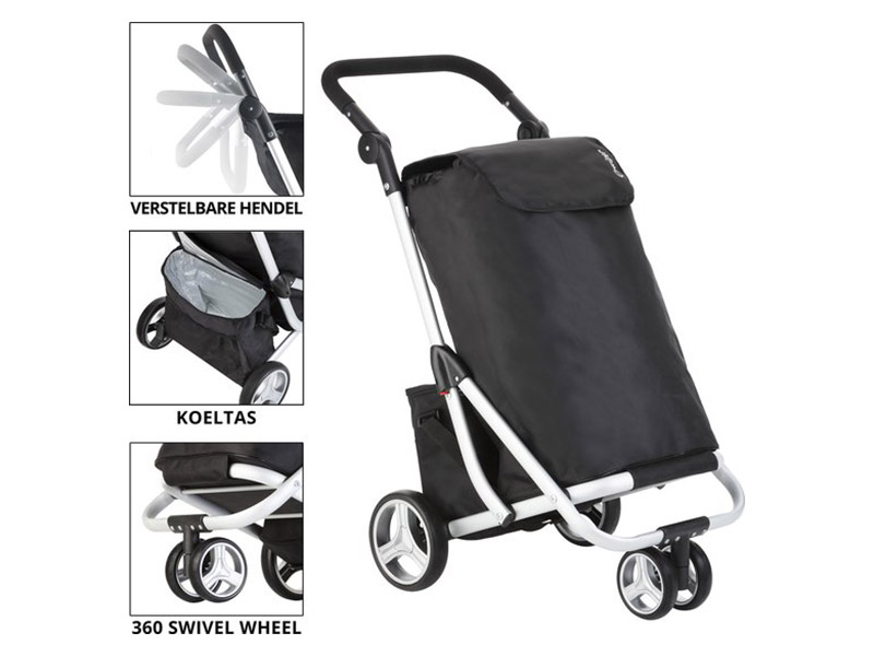 Cruiser 3-Wheel 58 liter boodschappentrolley met koeltas