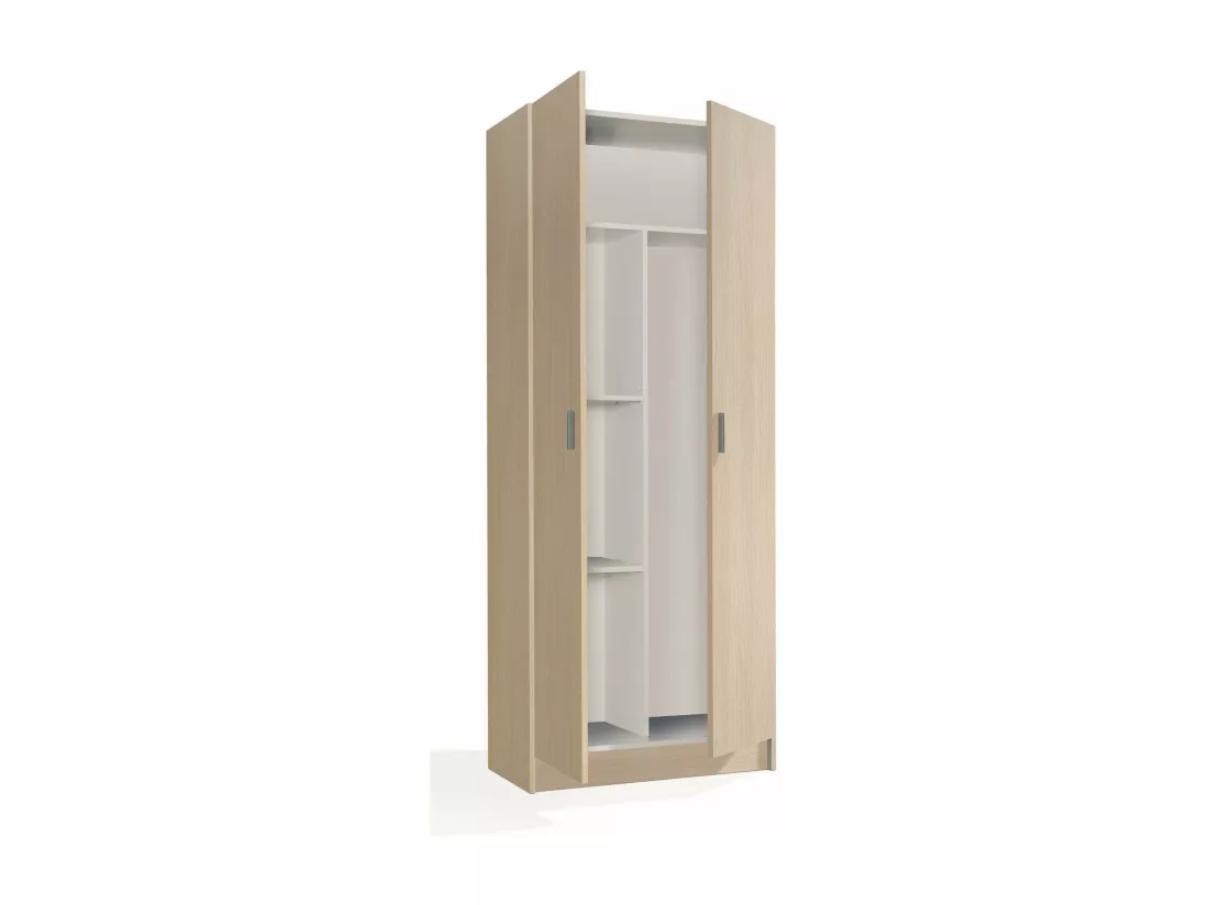 Armoire polyvalente Dabaldi, Armoire à balais avec 2 portes, Étagère à chaussures avec étagères, Armoire à balais, cm73x37h180 cm, Chêne