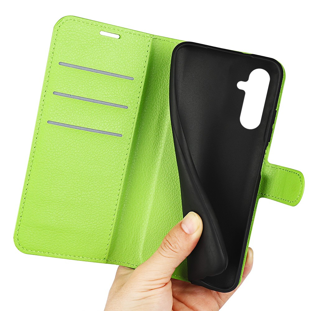 Samsung Galaxy A54 5G Leder Tasche Flip Cover Litchi Look - Grün