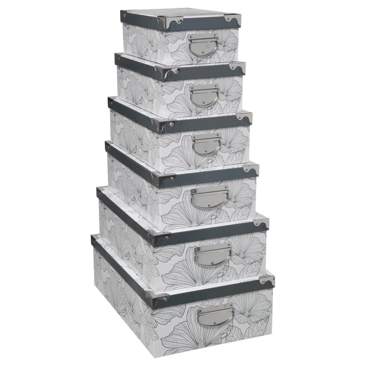 BOITE COIN METAL DELICAT NOIR ET BLANC 32X21.5X11.8CM