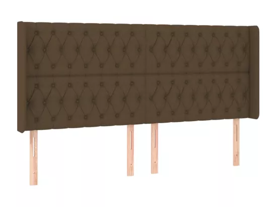 Sommier tapissier matelas et LED Marron foncé 180x200cm Tissu