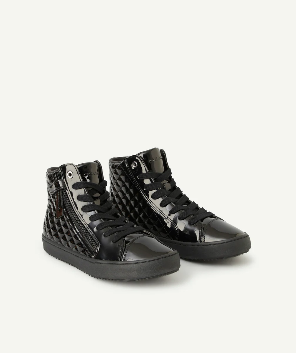 GEOXBASKETS MONTANTES FILLES KALISPERA NOIR VERNIS
