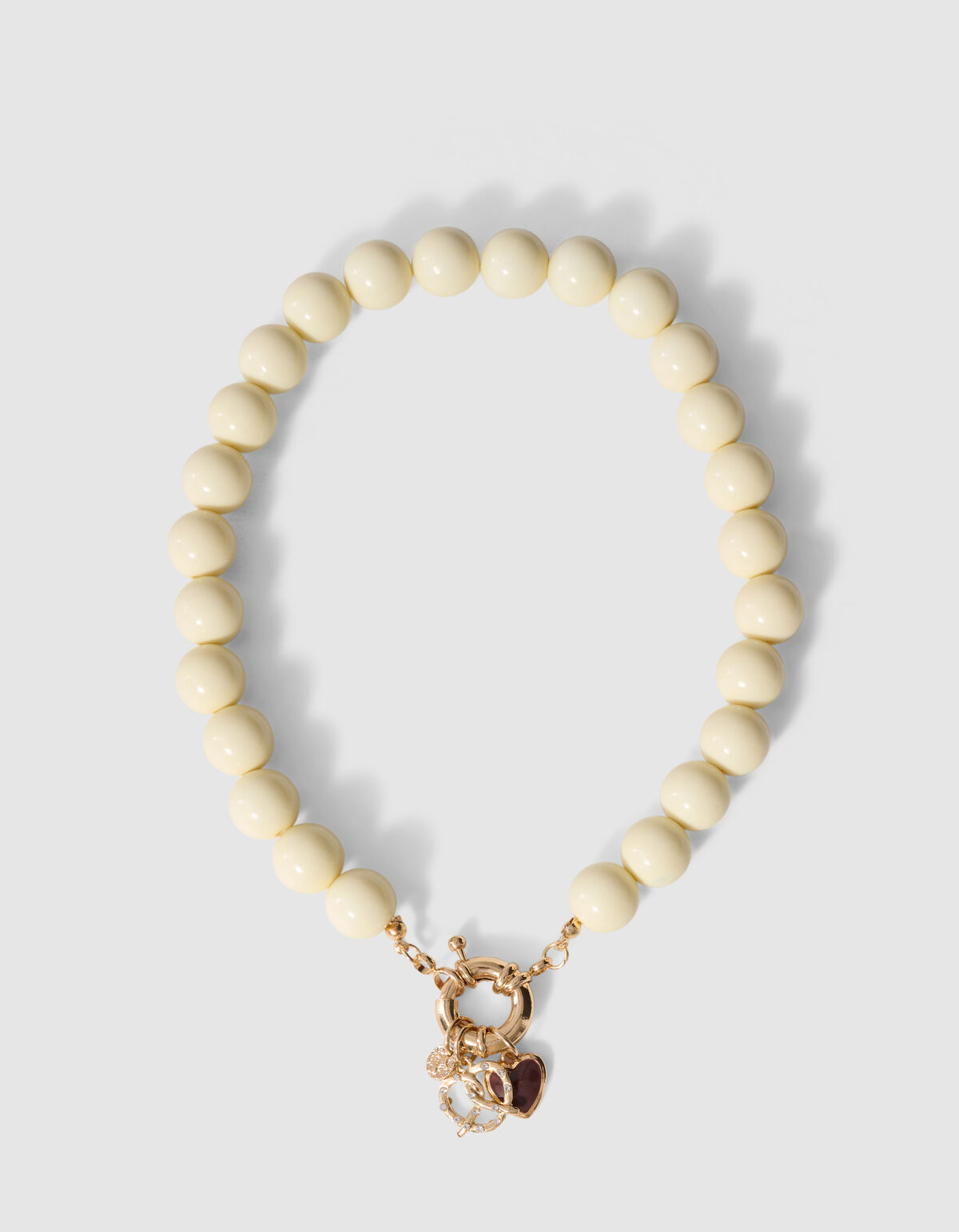 Beaded Charm Ketting Lichtgeel