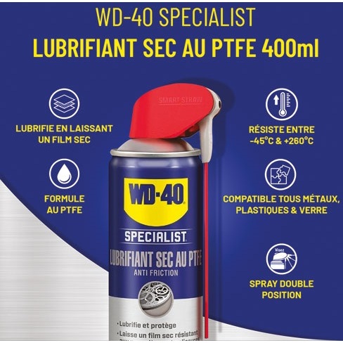 Lubrifiant sec au PTFE anti friction - 400 mL