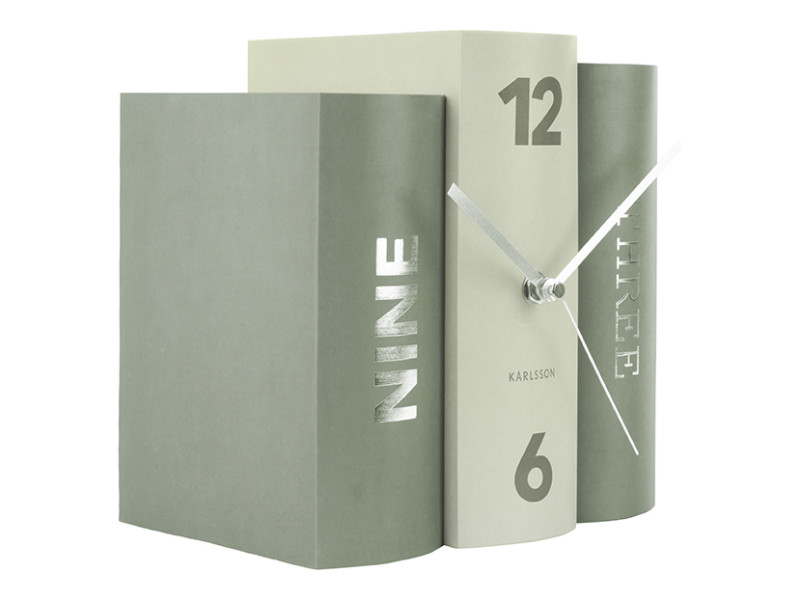 Table Clock Book KA5628 Grey