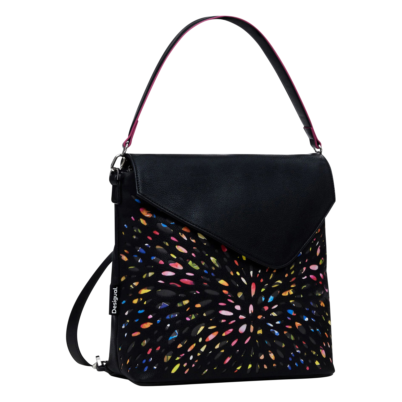 Mini sac à dos perforé effet cuir | Noir
