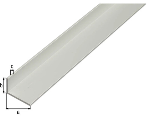 Aluminium hoekprofiel, zilver geanodiseerd, 20x10x1,5 mm, 2,6 m