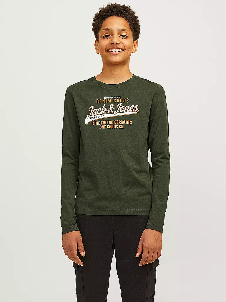 JACK & JONES Jungen Langarmshirt  JJELOGO olive
