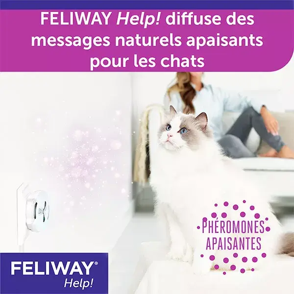 Feliway Help! Eco Pack com 3 cartuchos Antiestresse para gatos, uso ocasional 3 vezes por semana