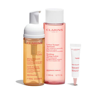 Coffret Démaquillage : Mousse Peau Neuve, Lotion Tonique Apaisante, Emulsion Calm-Essentiel
