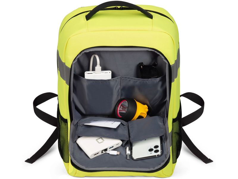DICOTA Rucksack Hi-Vis 24 l – Gelb Maximale Sichtbarkeit und Arbeitssicherheit für den Outdoor-Einsatz