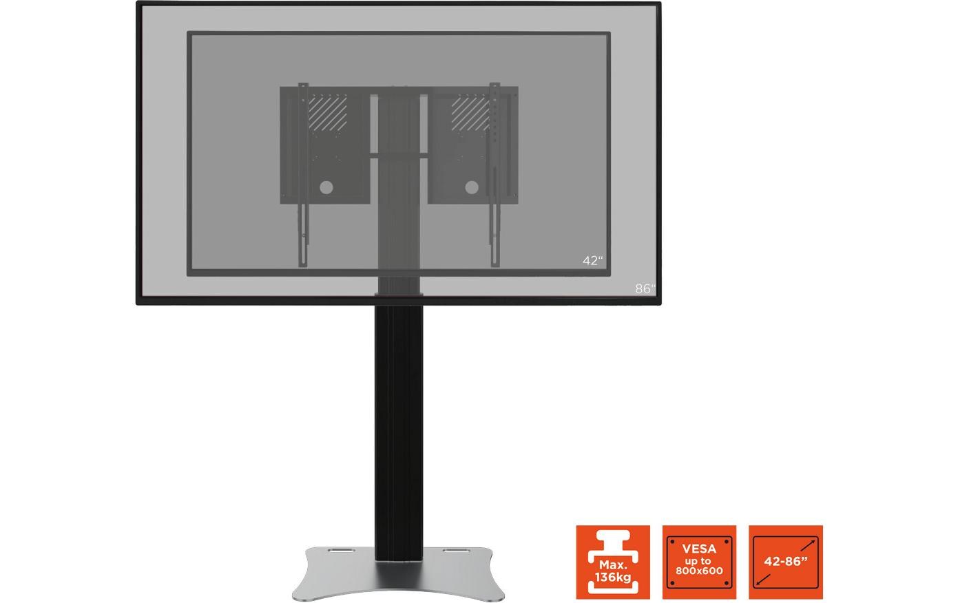 Elektrischer Standfuss Expert Adjust 4286PB - 70 cm Schwarz<br>Elektrisch höhenverstellbarer Display-Ständer Adjust-4286PB - 70 cm