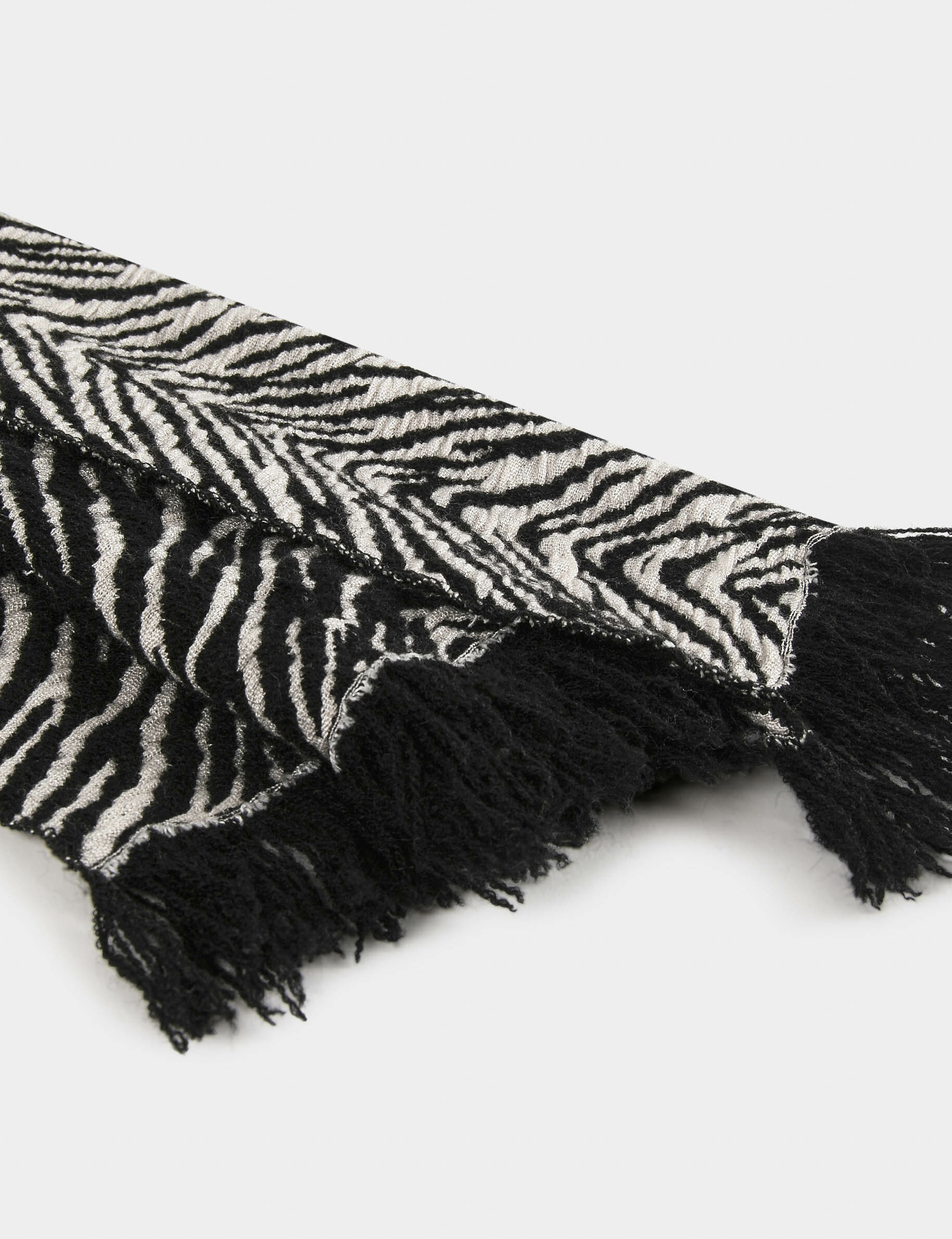 Écharpe imprimé zèbre noir femme - noir