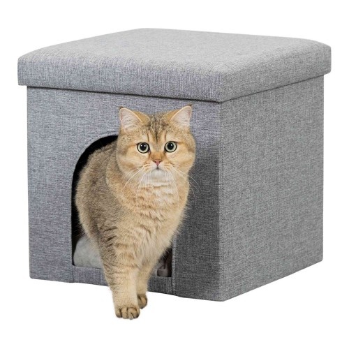 Cama em forma de caverna Trixie Alois Grey para gatos
