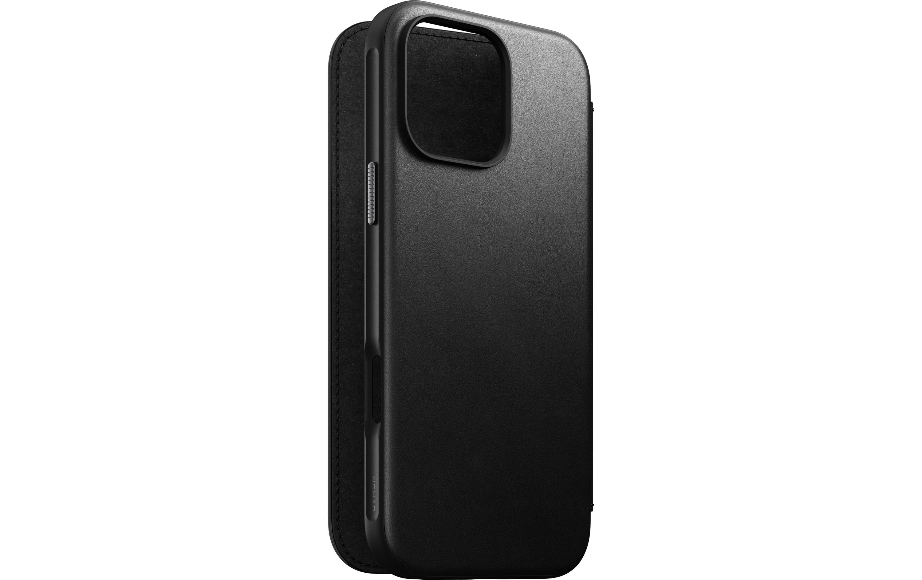 Book Cover Modern Leather iPhone 16 Pro Max SchwarzModernes Leder Folio für das Apple iPhone 16 Pro Max