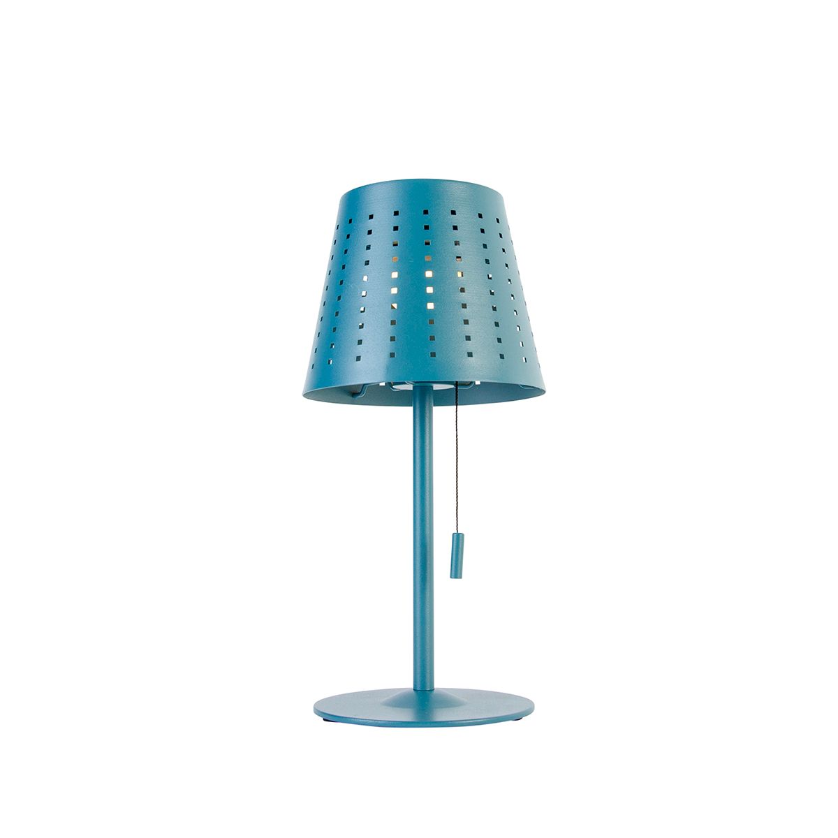 Buiten tafellamp blauw incl. LED 3-staps dimbaar oplaadbaar en solar - Ferre
