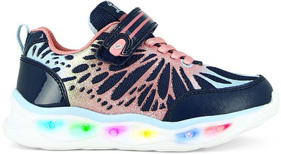 Leaf Malmen Blinkende Sneakers, Navy/Pink