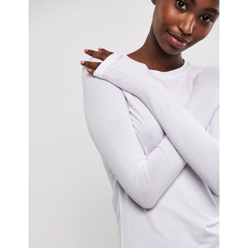 mbyM Christina-M Langærmet T-shirt, Optical White, XL