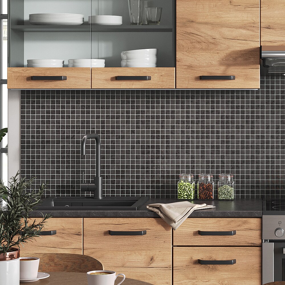 Vicco Küchenzeile Küchenblock Einbauküche Raul Anthrazit Eiche 240 cm modern Küchen Schränke Spülenunterschrank Unterschrank Hängeschrank Arbeitsplatte Küchenmöbel