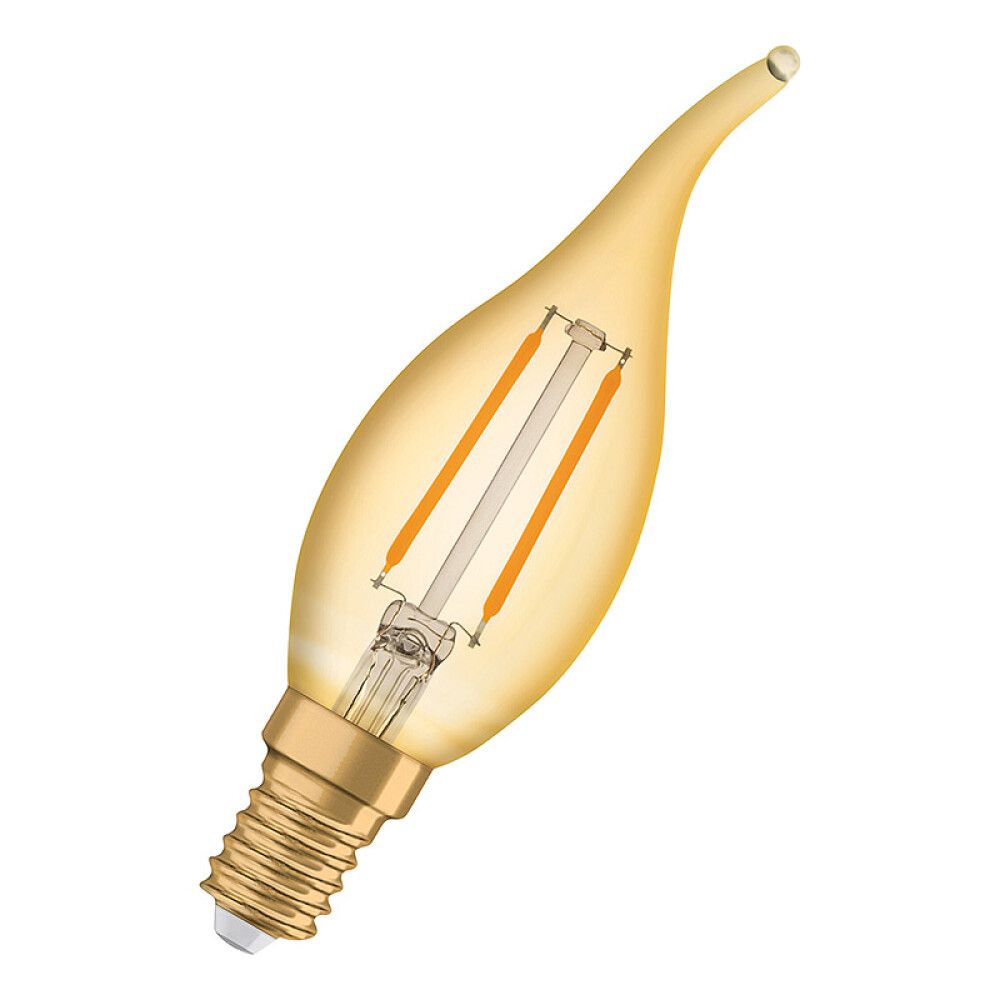 LYSPÆRE OSRAM VINTAGE 1906 LED KRON BØYD GULL 824 E14 1,5W