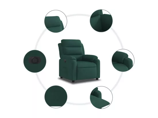 Fauteuil inclinable électrique vert foncé velours