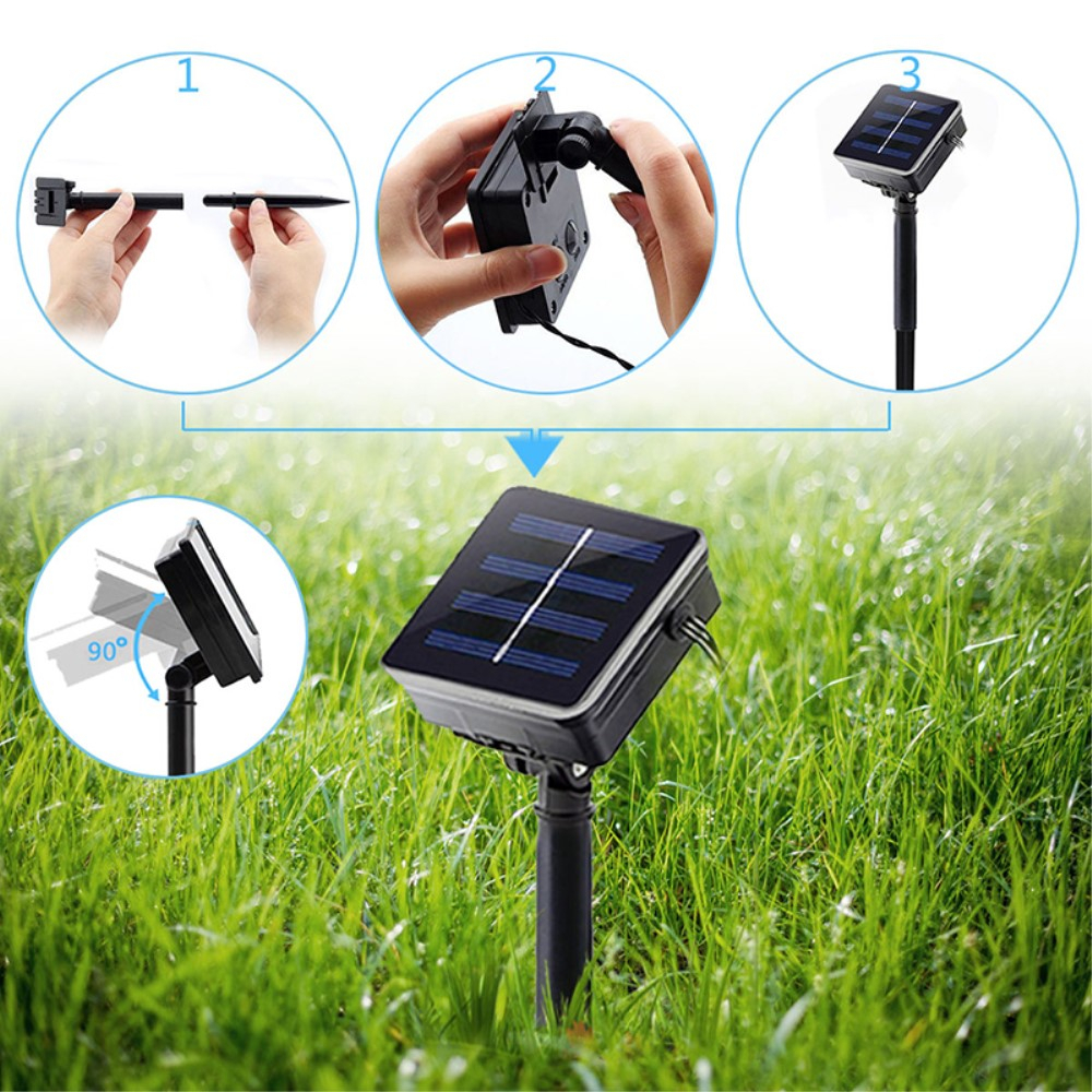 (4.5m) 20 LED's Deko Solar Lichterkette Pusteblumen Outdoor Beleuchtung IP65 - Kaltweiss