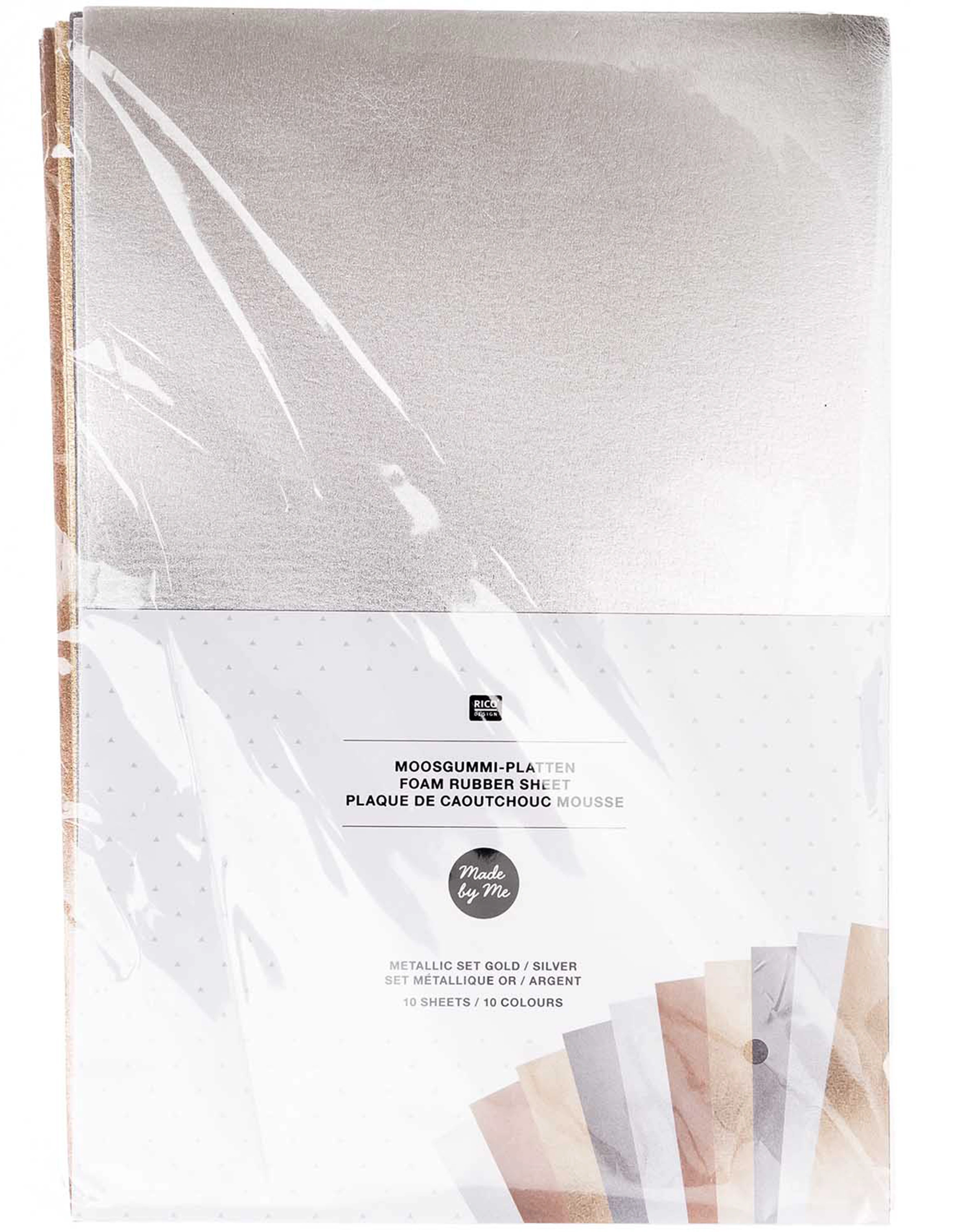 Moosgummiplatten METALLIC GOLD 10er-Pack