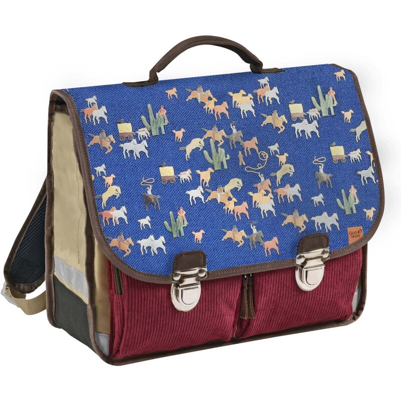 Quo Vadis - Cartable scolaire - Louise & Arthur - Multicolore - 38x30x14 cm - Toile (polyester) - 2 compartiment(s) - Avec bretelles et poignée