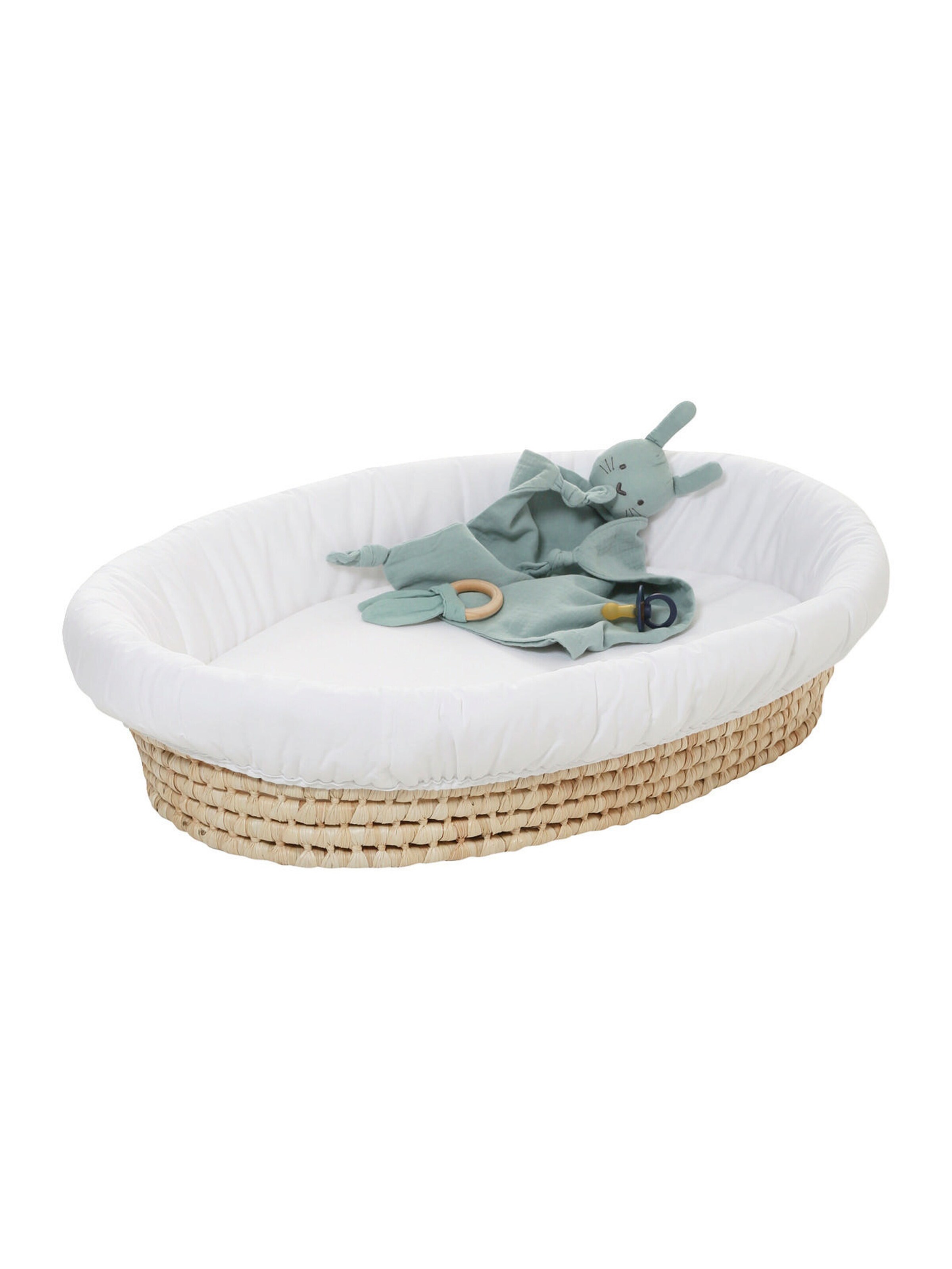 Vertbaudet Baby Moseskorb, Wickel-Körbchen aus Maisblätter natur