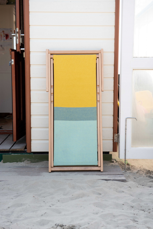Weltevree Beach Chair hout tuinstoel rood/blauw