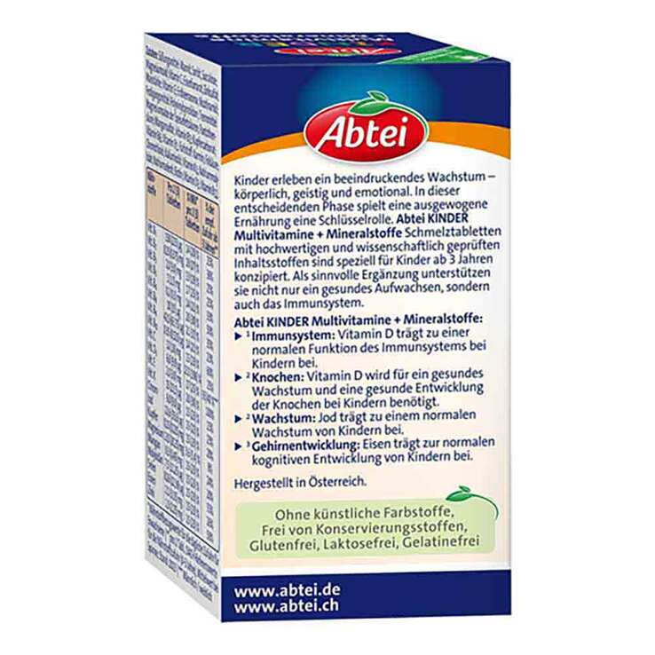 Abtei Kinder Multivitamin + Mineralst.DACH Schmelztab., 75 St